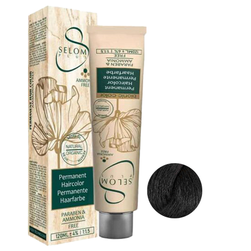 رنگ مو بدون آمونیاک سلوم شماره 1-5 حجم 120 میل رنگ قهوه‌ای دودی روشن